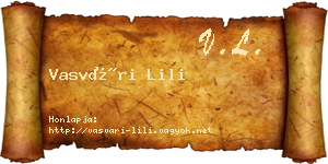 Vasvári Lili névjegykártya
