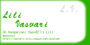 lili vasvari business card